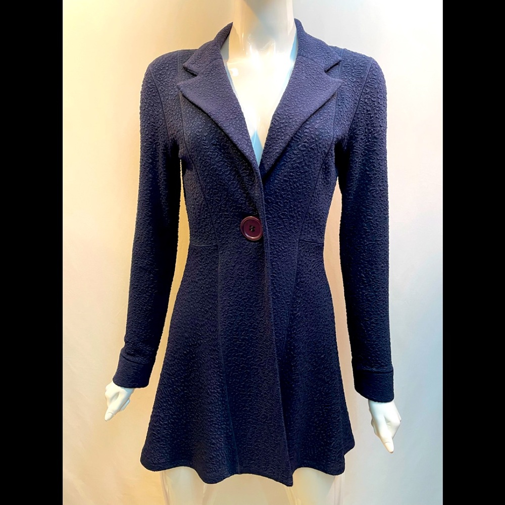 EVA VARRO L/SL EMPIRE WAIST JACKET NAVY PEBBLES